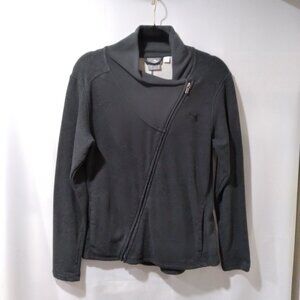 PUMA Asymmetrical French Terry Full Zip Cowl Neck Sweatshirt Women's Dark Gray M